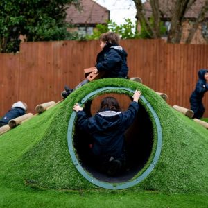Prep School nursery - playing in tunnel