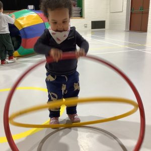 Prep school nursery indoor hula hoop