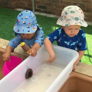 Prep school nursery outdoor water play