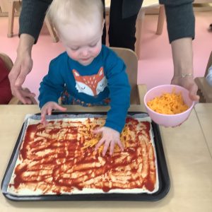 Prep school nursery - pupil cooking